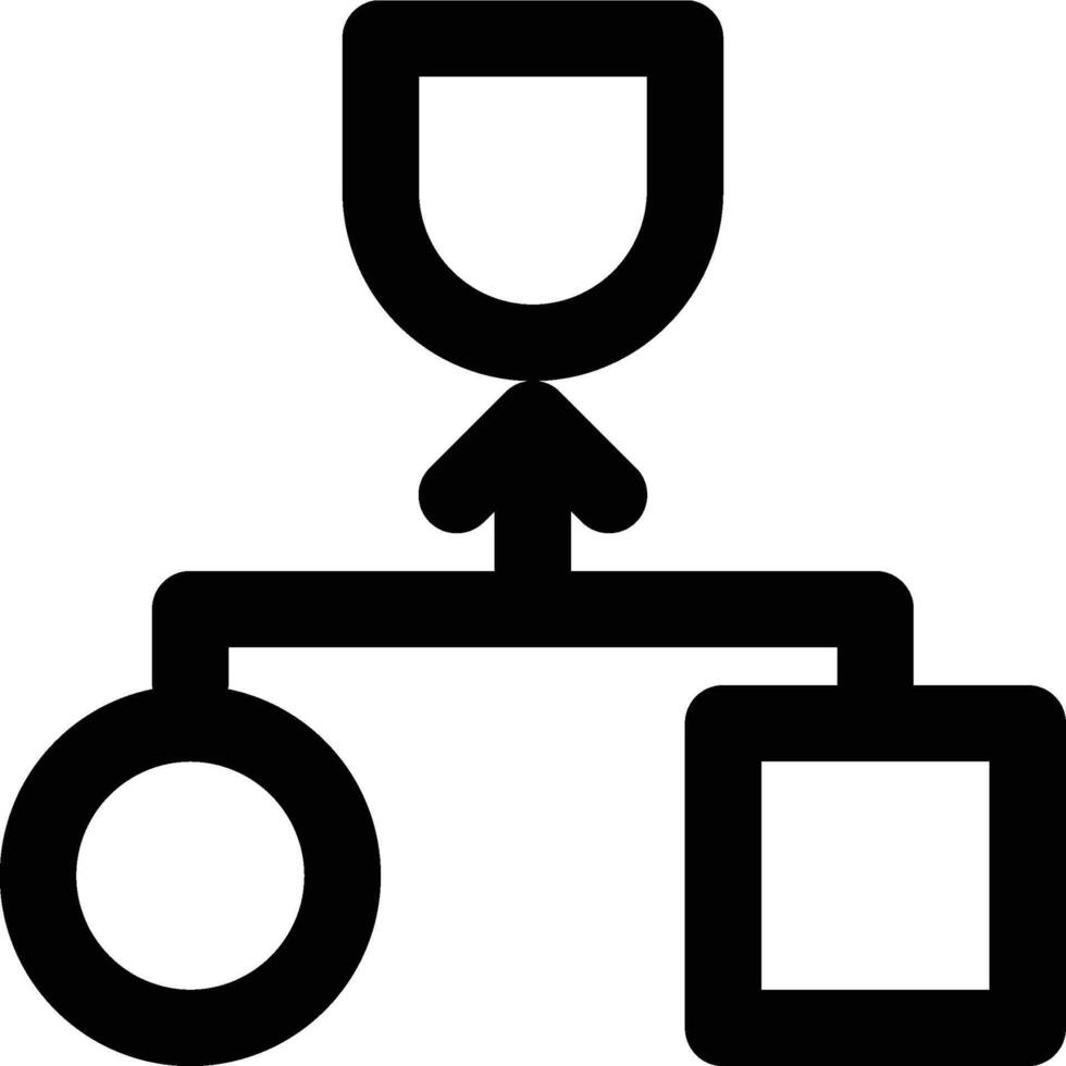 Dependent Variable, Joining, Merging Outline Icon vector