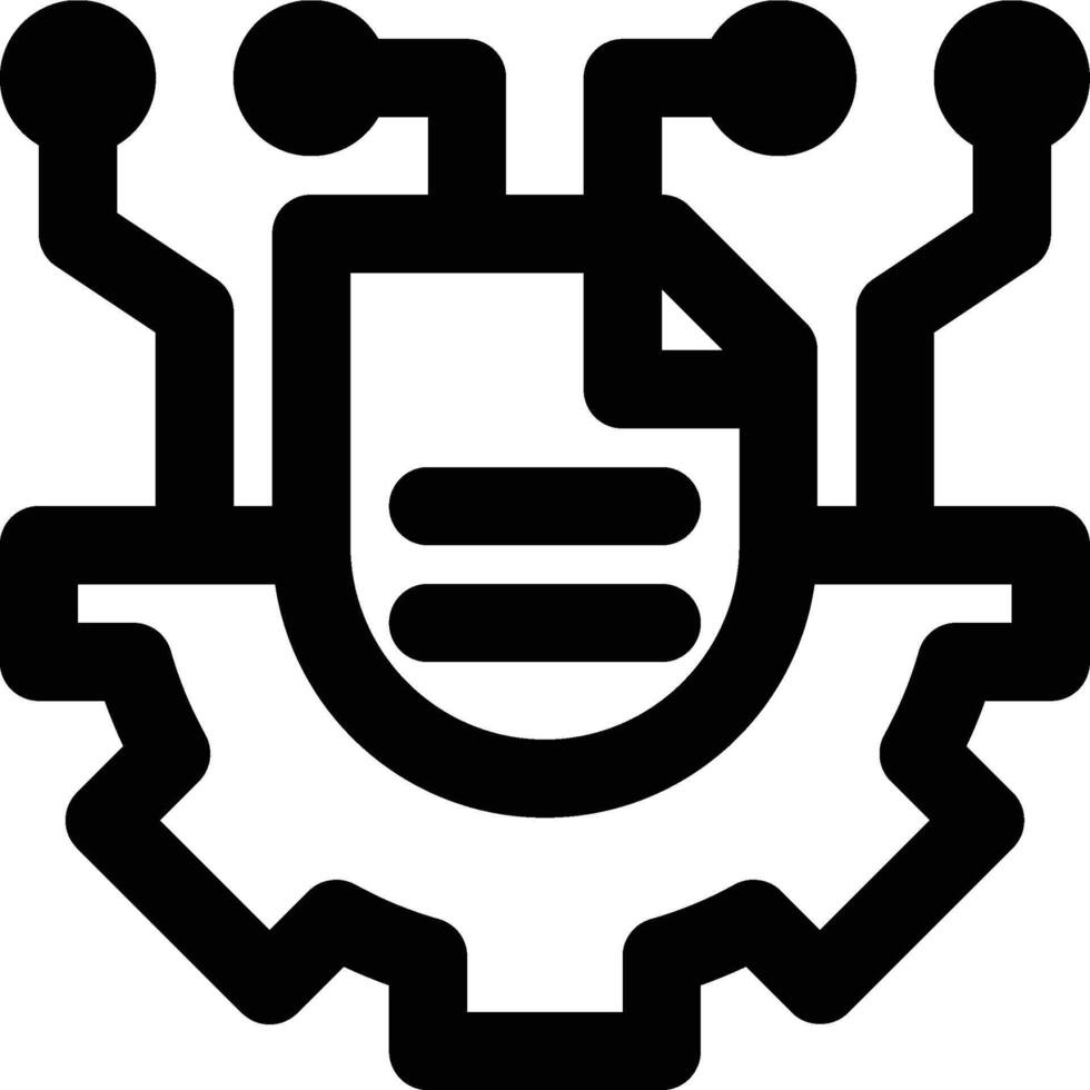 Data Science, Artificial Intelligence Outline Icon vector