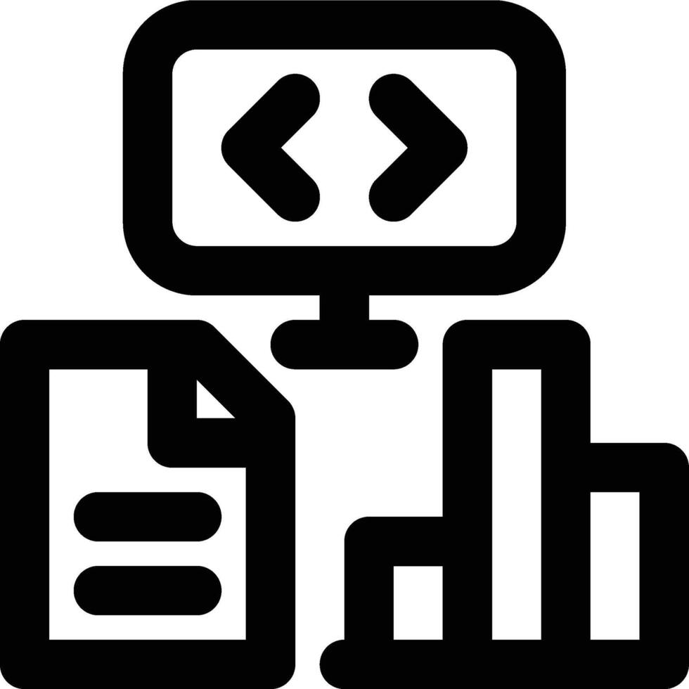 Data Science, Data Visualization, Data Analysis Outline Icon vector