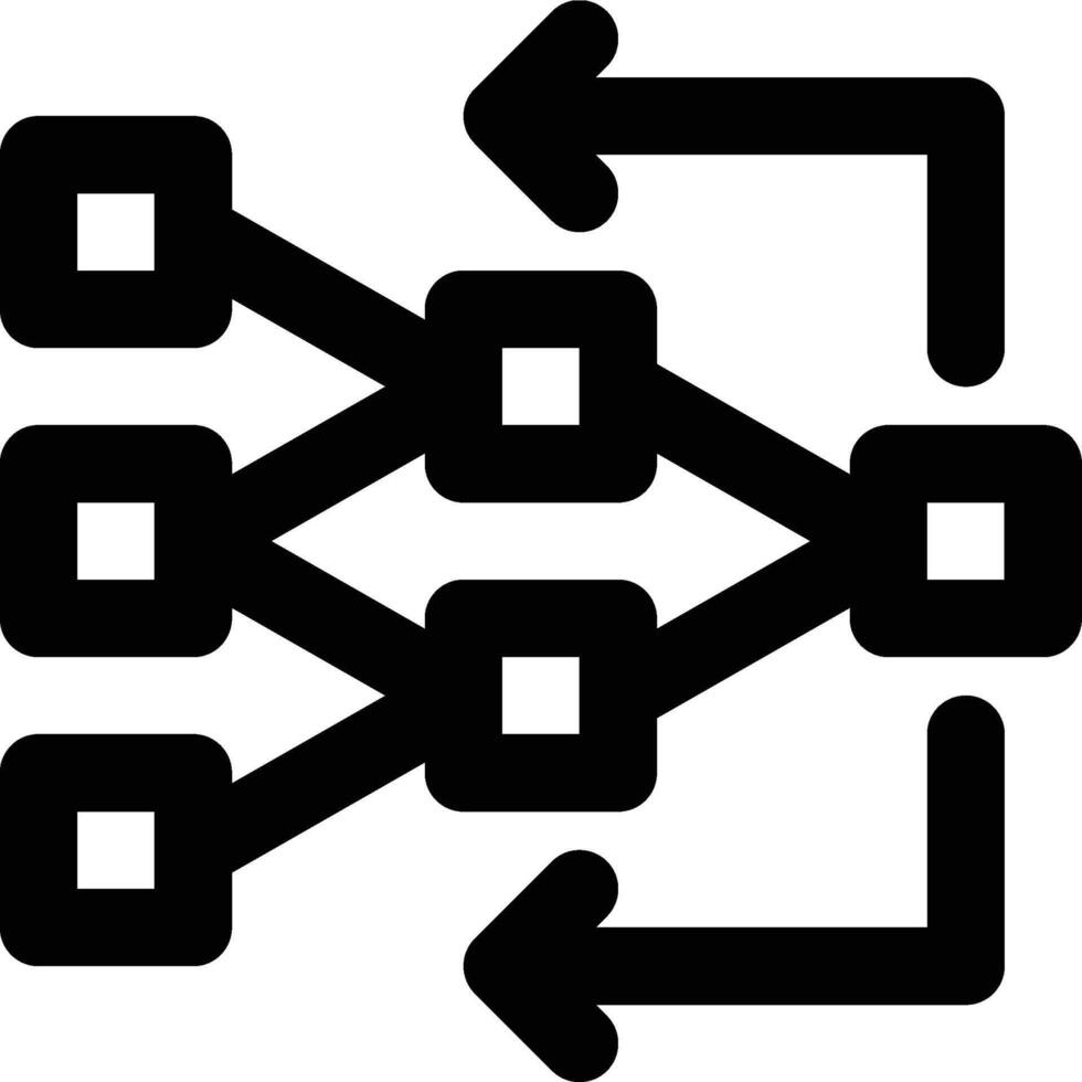 Backpropagation, Backprop, Neural Network Outline Icon vector