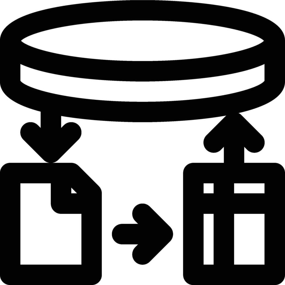 ETL, Extraction, Transformation Outline Icon vector