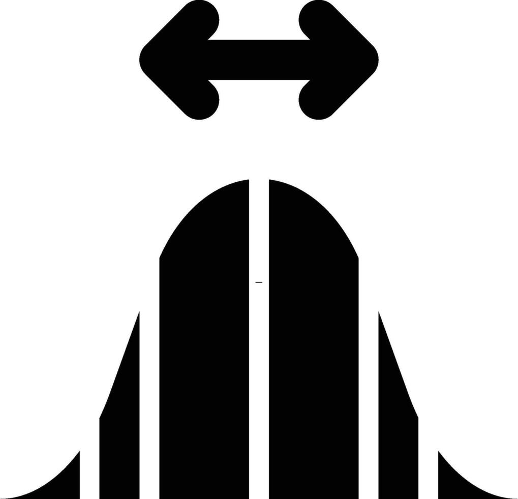 Confidence Interval, Statistics, Curve Glyph Solid Icon vector