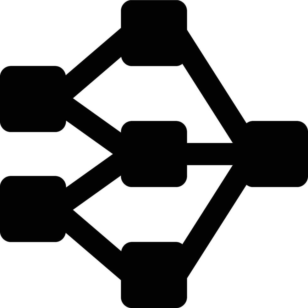Neural Network, Deep Learning, Algorithm Glyph Solid Icon vector