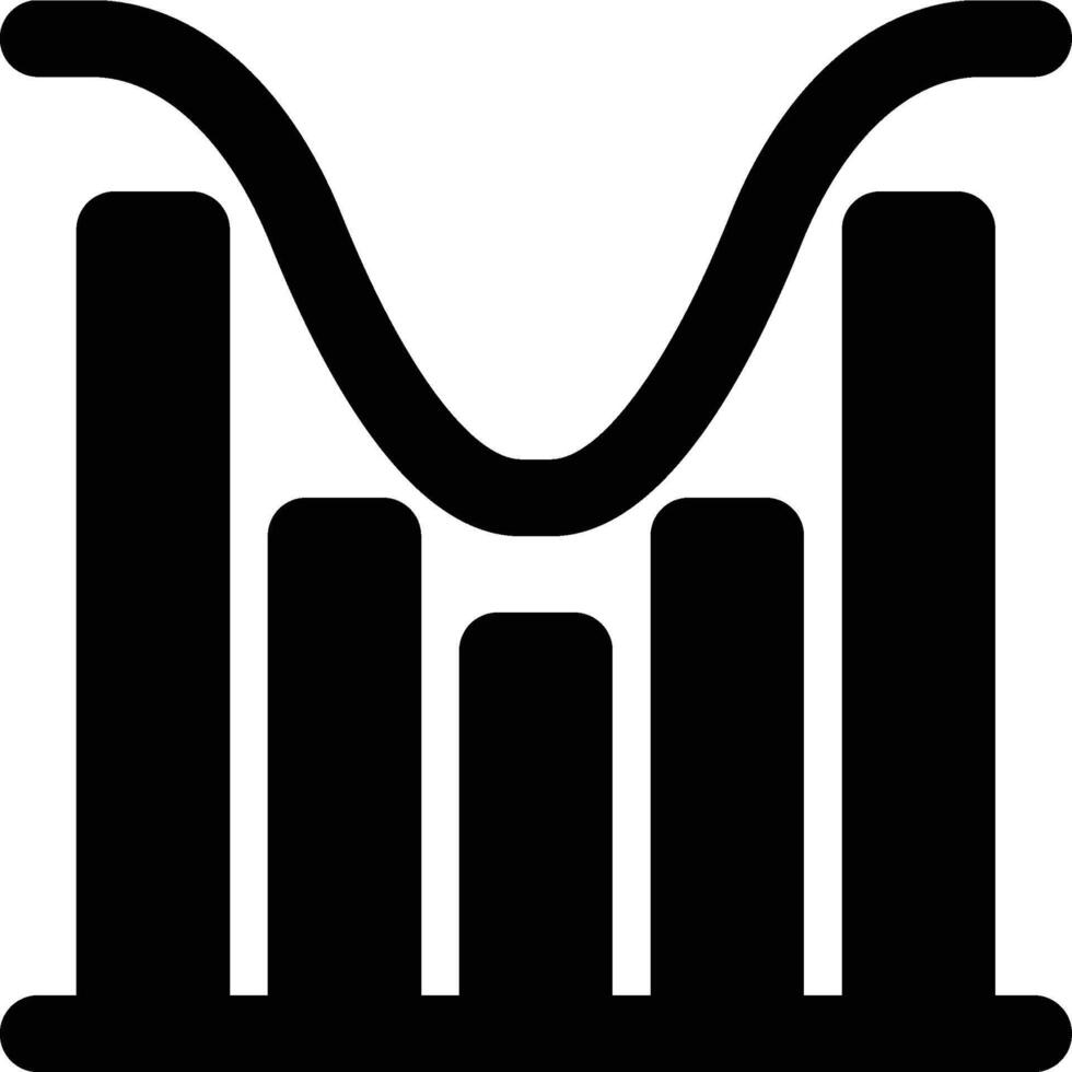 Moving Average, Histogram, Mean Glyph Solid Icon vector