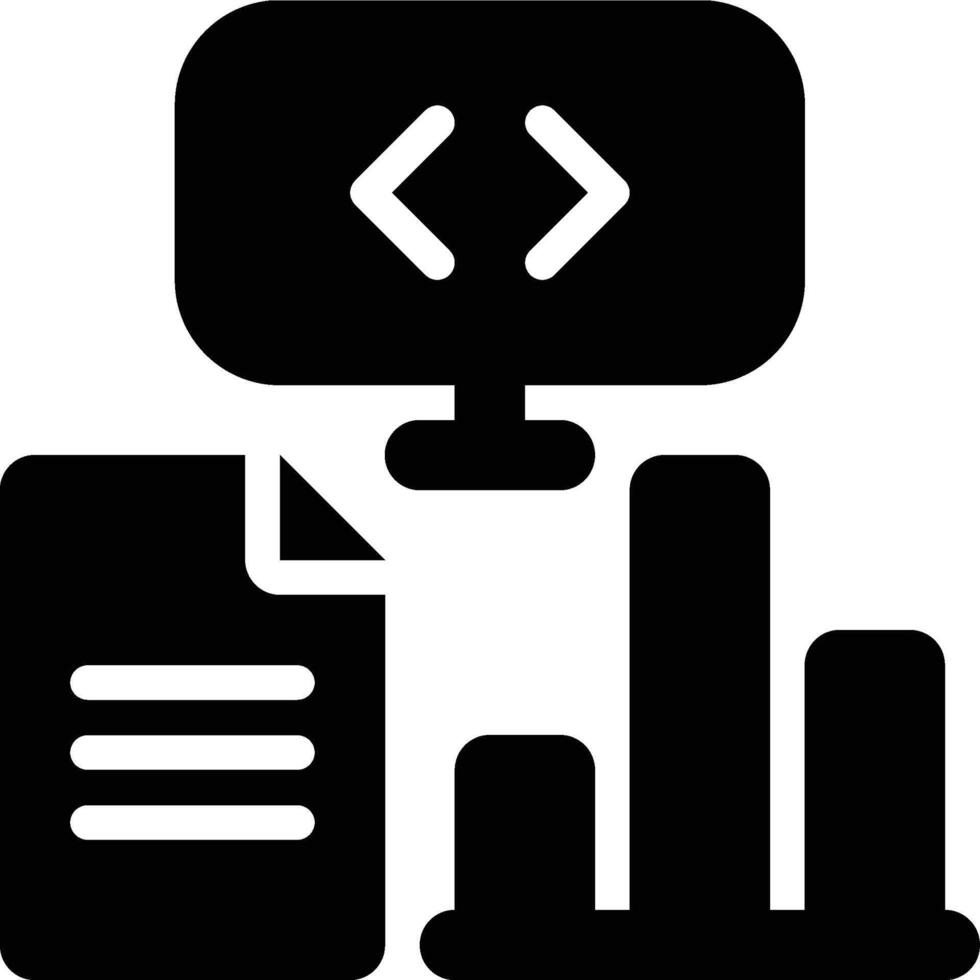 Data Science, Data Visualization, Data Analysis Glyph Solid Icon vector