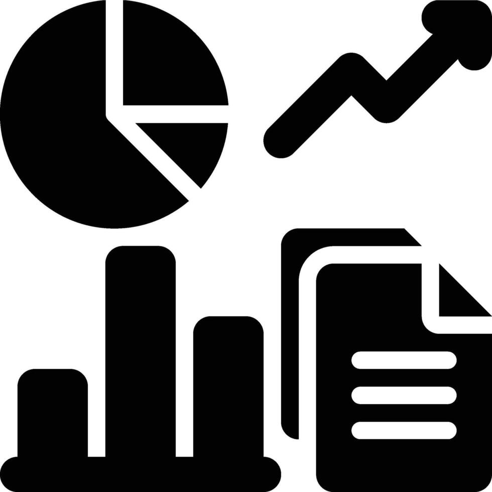 Statistics, Data Visualization, Data Glyph Solid Icon vector