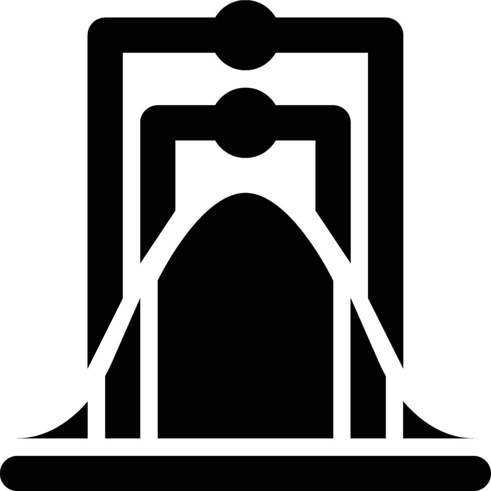Standard Deviation, Statistics, Curve Glyph Solid Icon vector