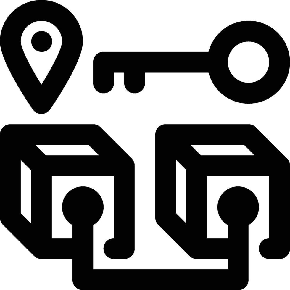 Blockchain Address, Blockchain, Block Chain Outline Icon vector