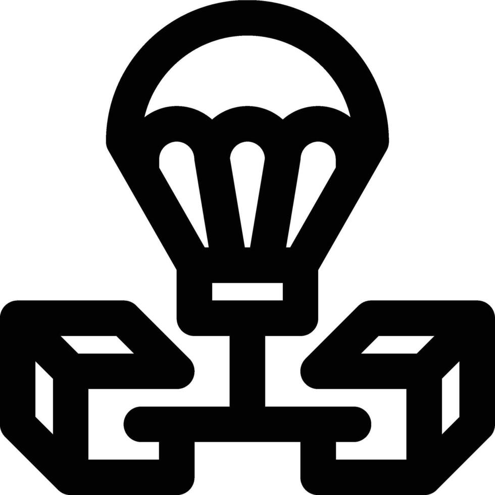 Blockchain Airdrop, Blockchain, Block Chain Outline Icon vector
