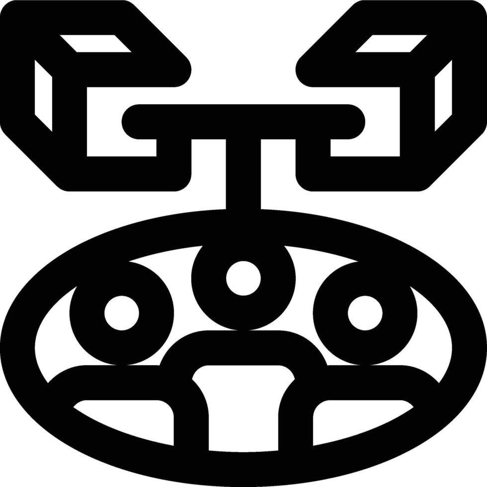 Consortium, Blockchain, Block Chain Outline Icon vector
