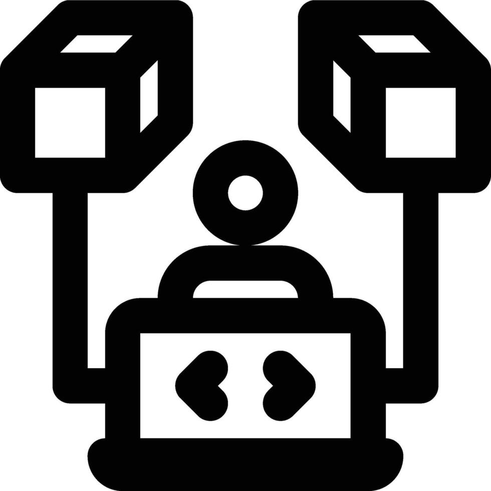Blockchain Developer, Blockchain Programmer, Block Chain Outline Icon vector