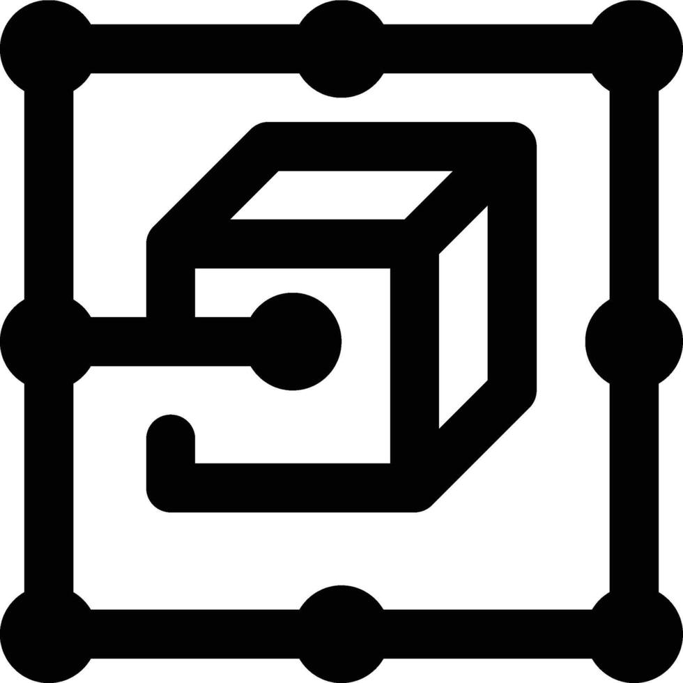 Nodes, Blockchain, Block Chain Outline Icon vector