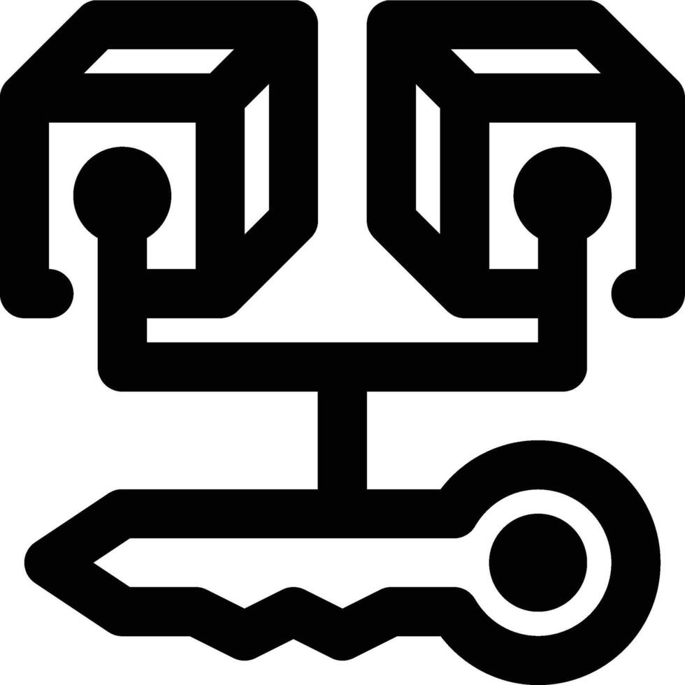 Blockchain Encryption, Blockchain, Block Chain Outline Icon vector