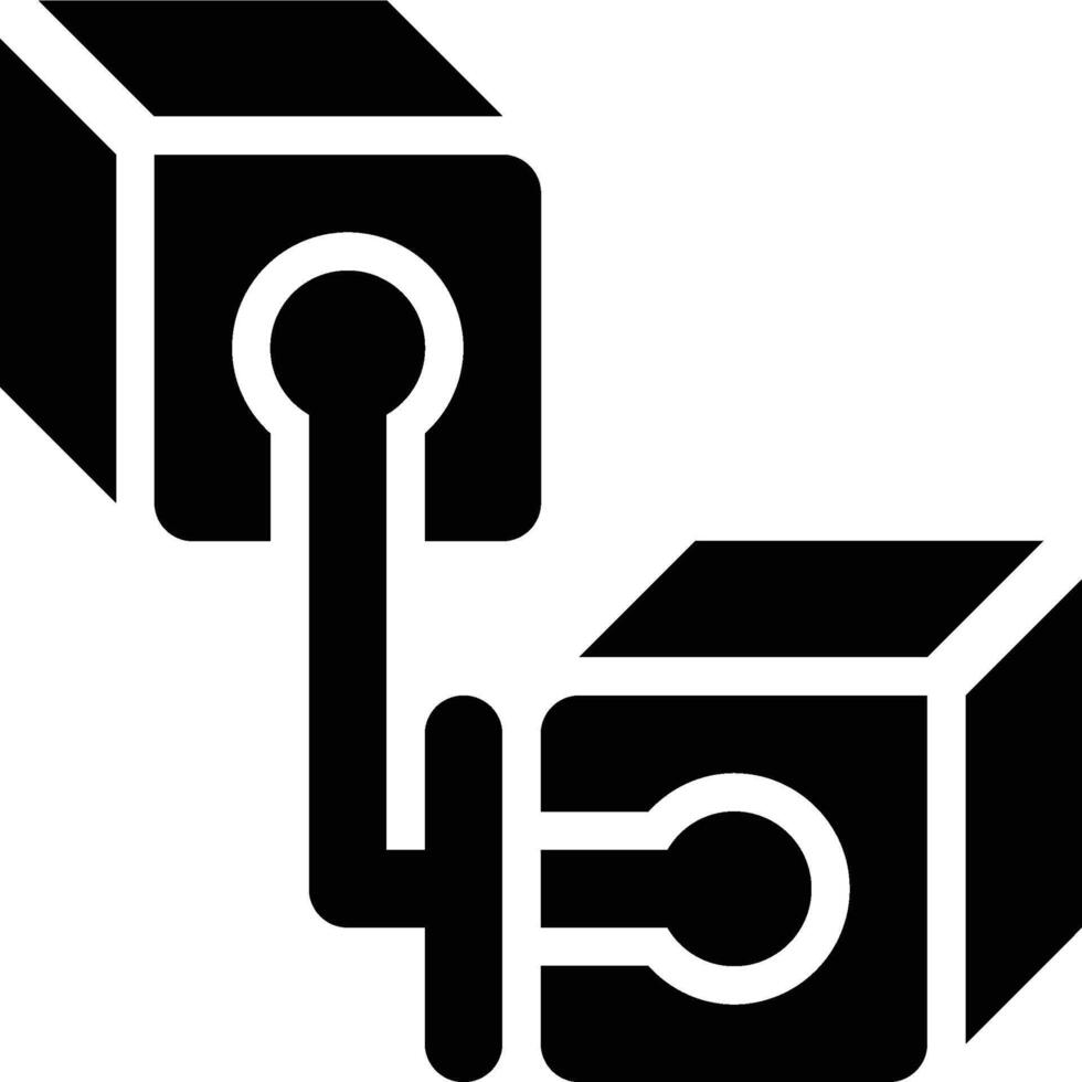 Blockchain, Block Chain, Air Gap Glyph Solid Icon vector