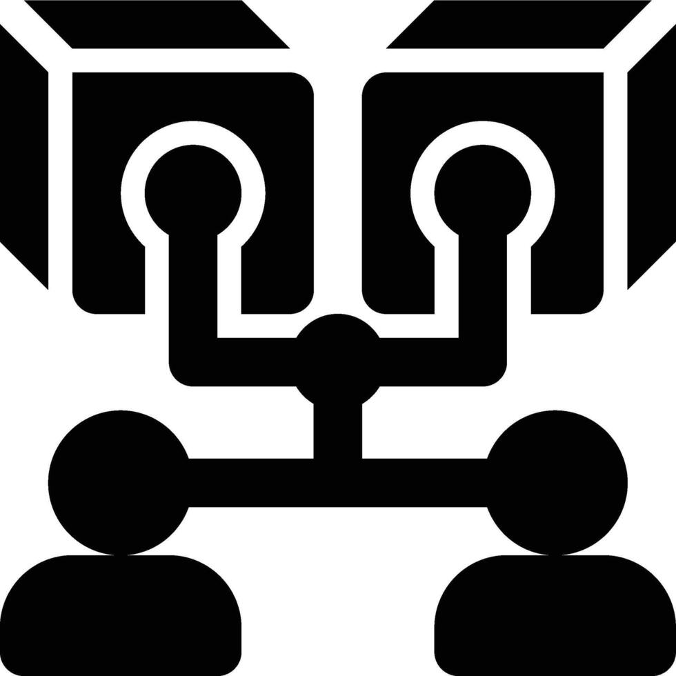 Gossip Protocol, Blockchain, Block Chain Glyph Solid Icon vector