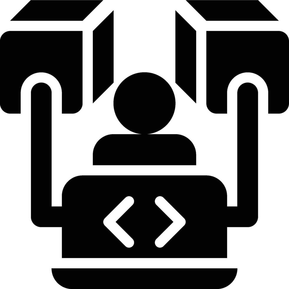 blockchain desarrollador, blockchain programador, bloquear cadena glifo sólido icono vector