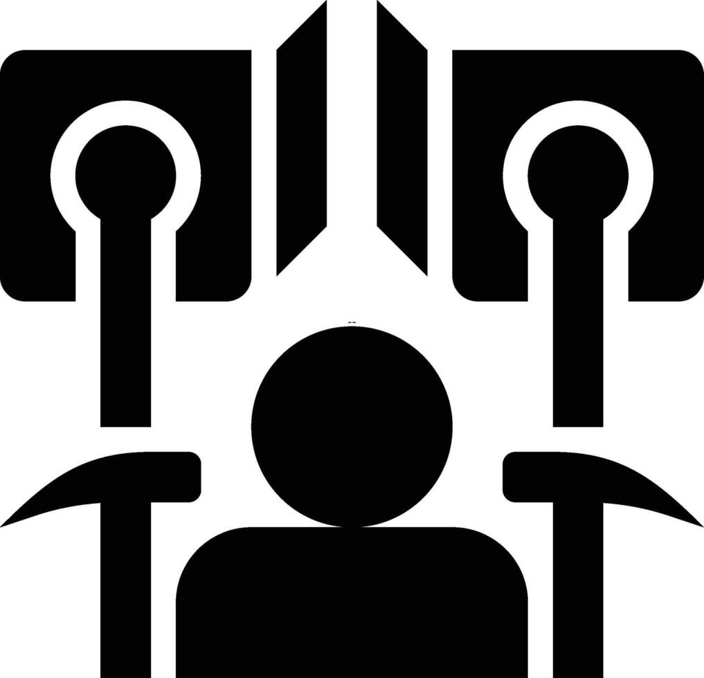 Miner, Mining, Blockchain Miner Glyph Solid Icon vector