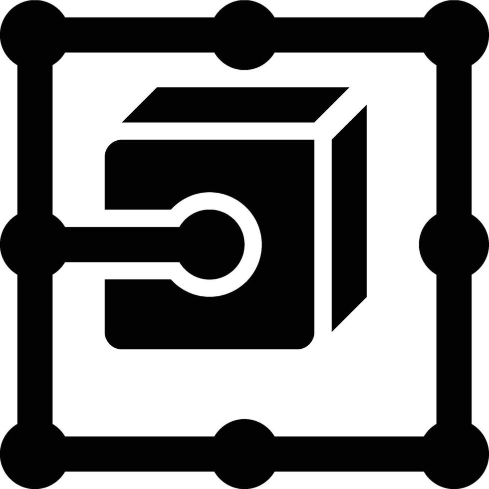 Nodes, Blockchain, Block Chain Glyph Solid Icon vector
