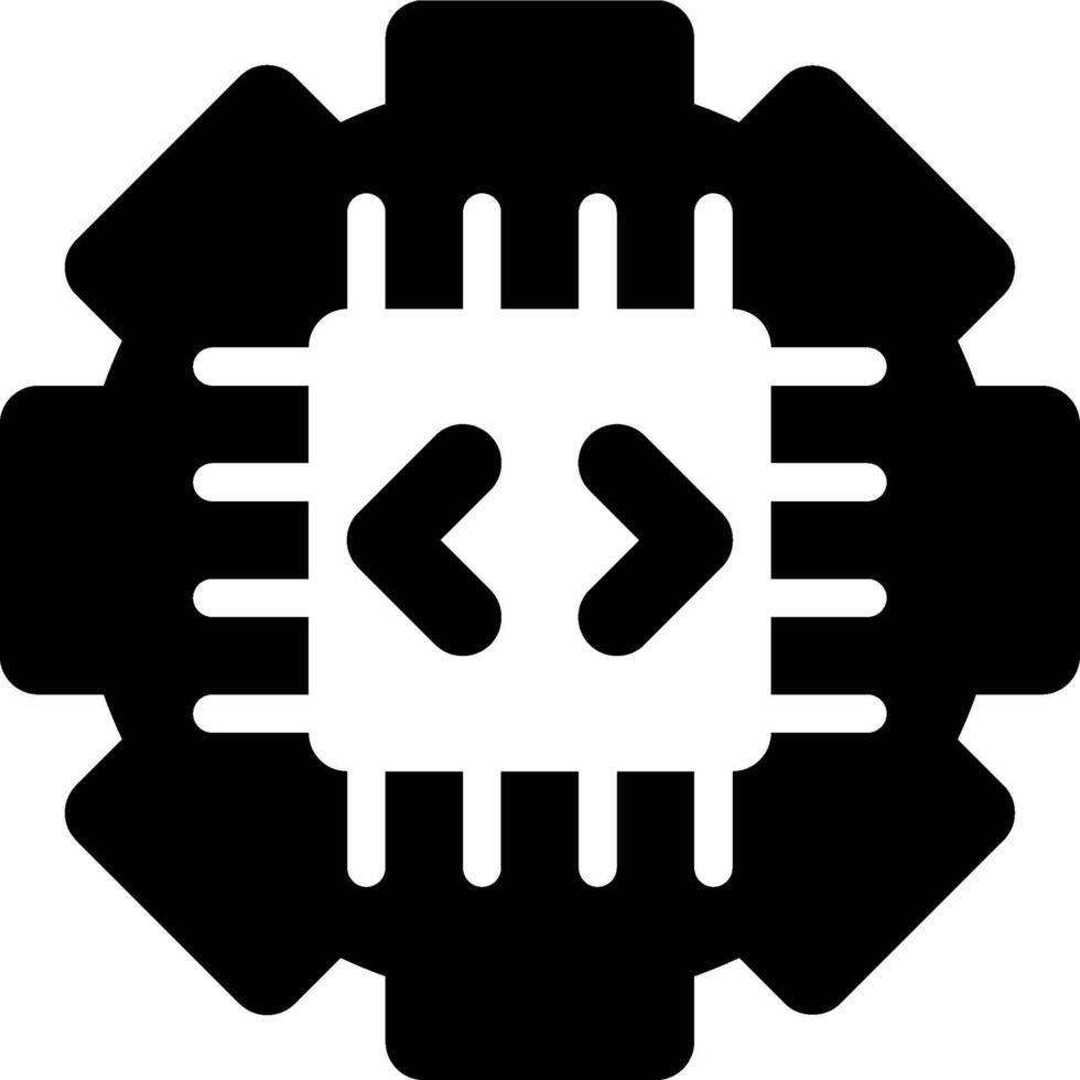 Opcode, Programming, Processor Glyph Solid Icon vector
