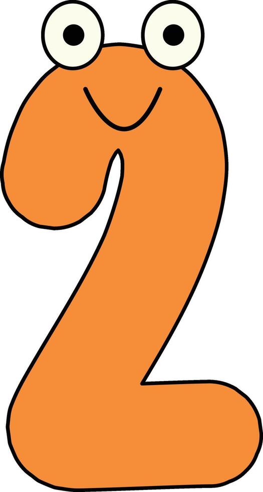 Googly Eye Font Number 2 vector