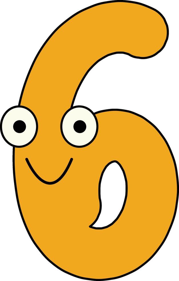 Googly Eye Font Number 6 vector