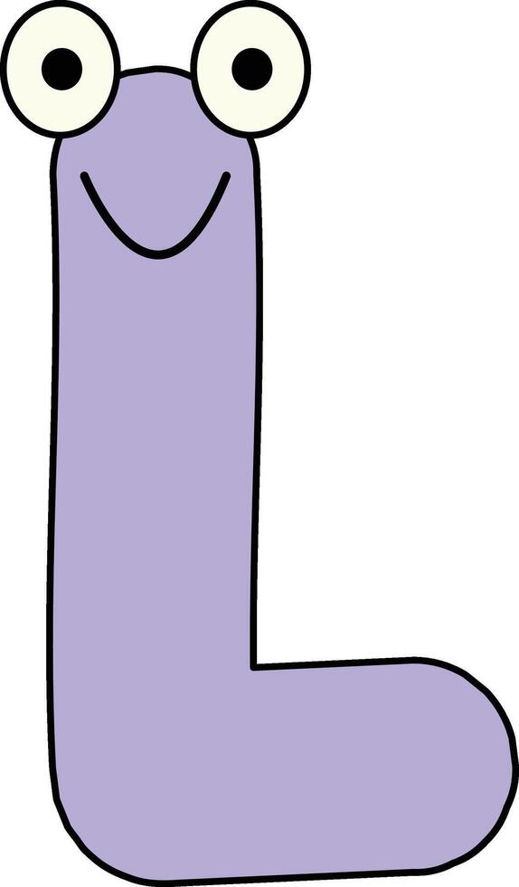 Googly Eye Font Letter L vector