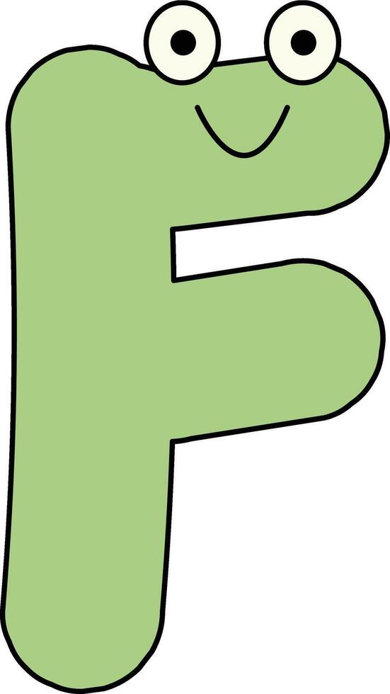 Googly Eye Font Letter F vector