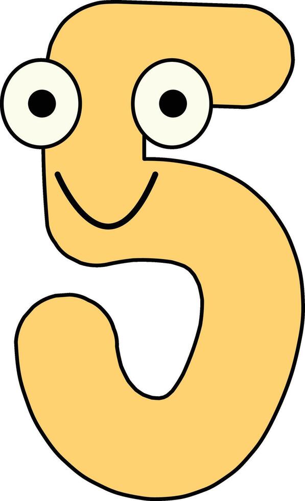 Googly Eye Font Number 5 vector