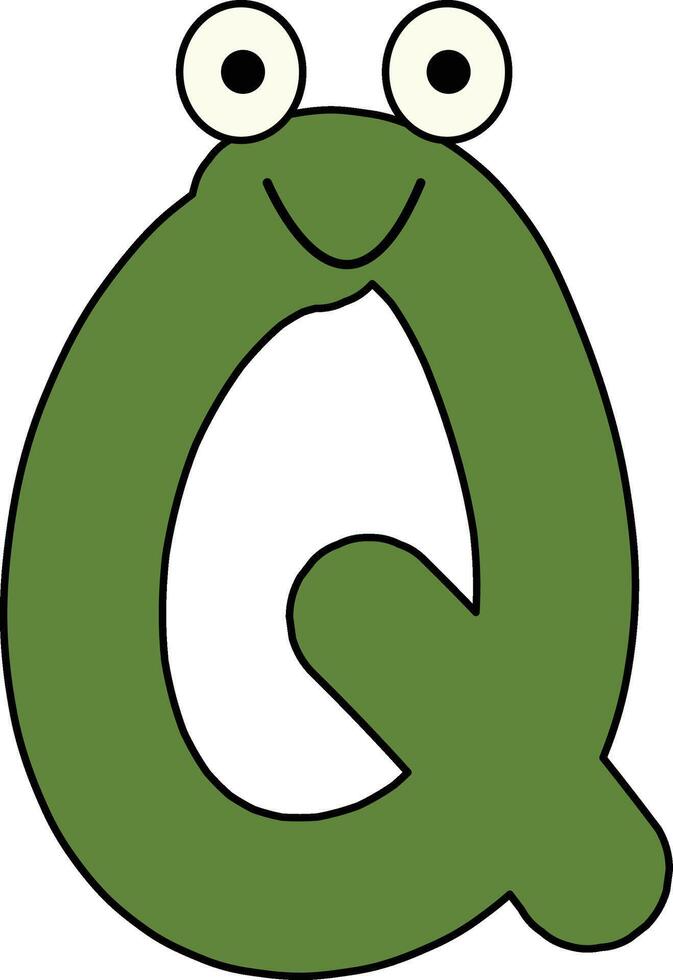 Googly Eye Font Letter Q vector