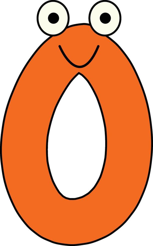 Googly Eye Font Letter O vector