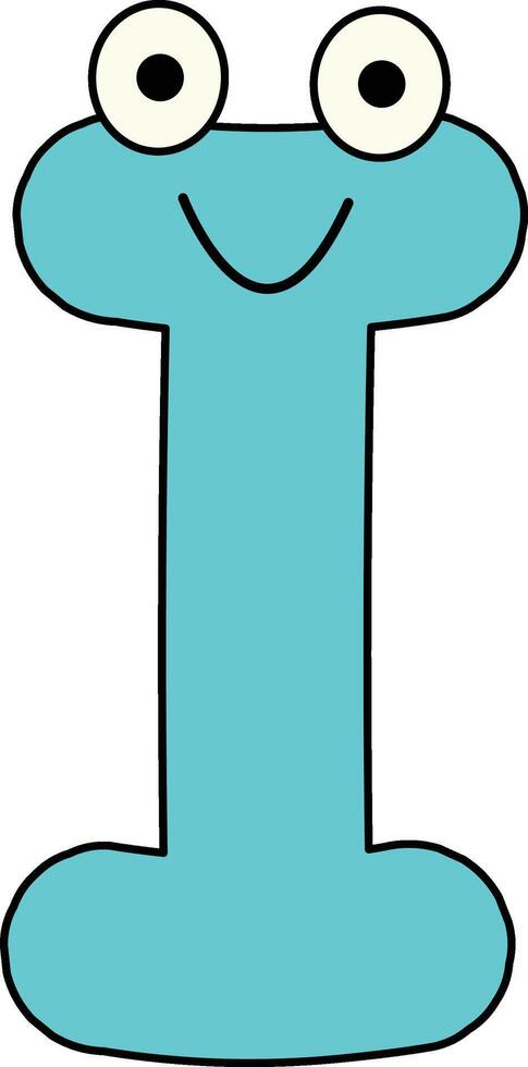 Googly Eye Font Letter I vector