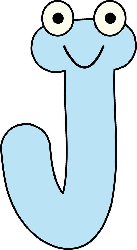 Googly Eye Font Letter J vector