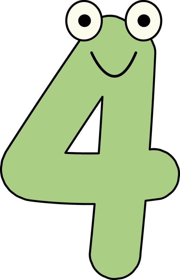 Googly Eye Font Number 4 vector