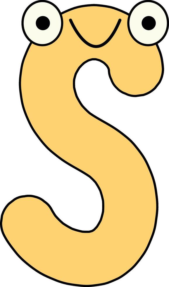 Googly Eye Font Letter S vector