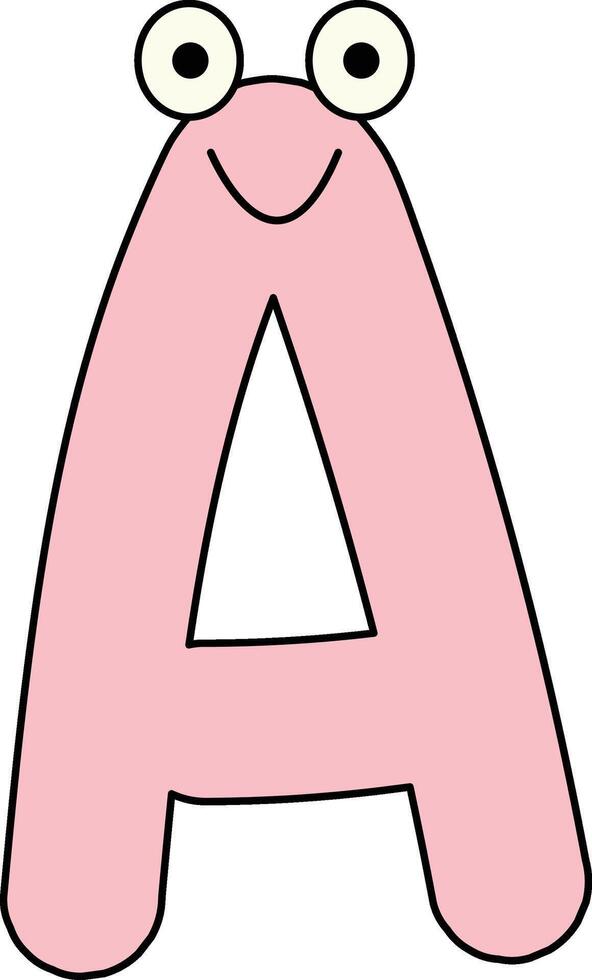 Googly Eye Font Letter A vector