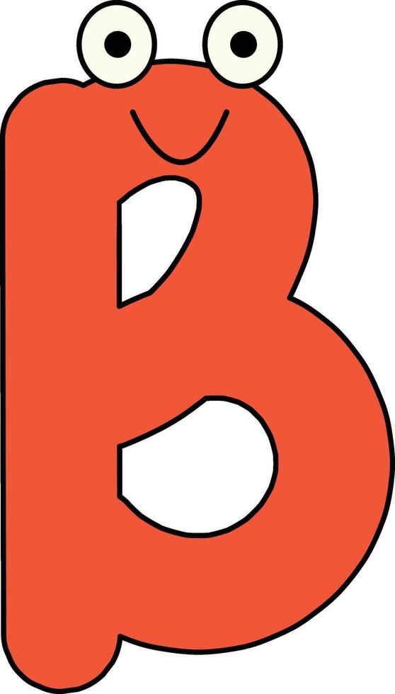 Googly Eye Font Letter B vector
