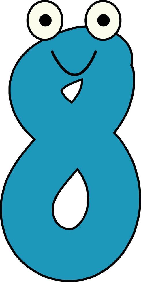 Googly Eye Font Number 8 vector