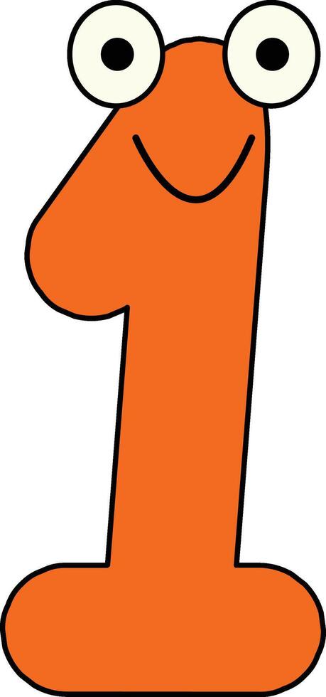 Googly Eye Font Number 1 vector