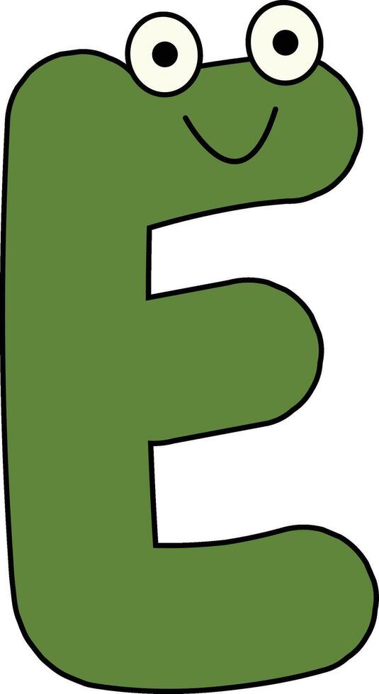 Googly Eye Font Letter E vector