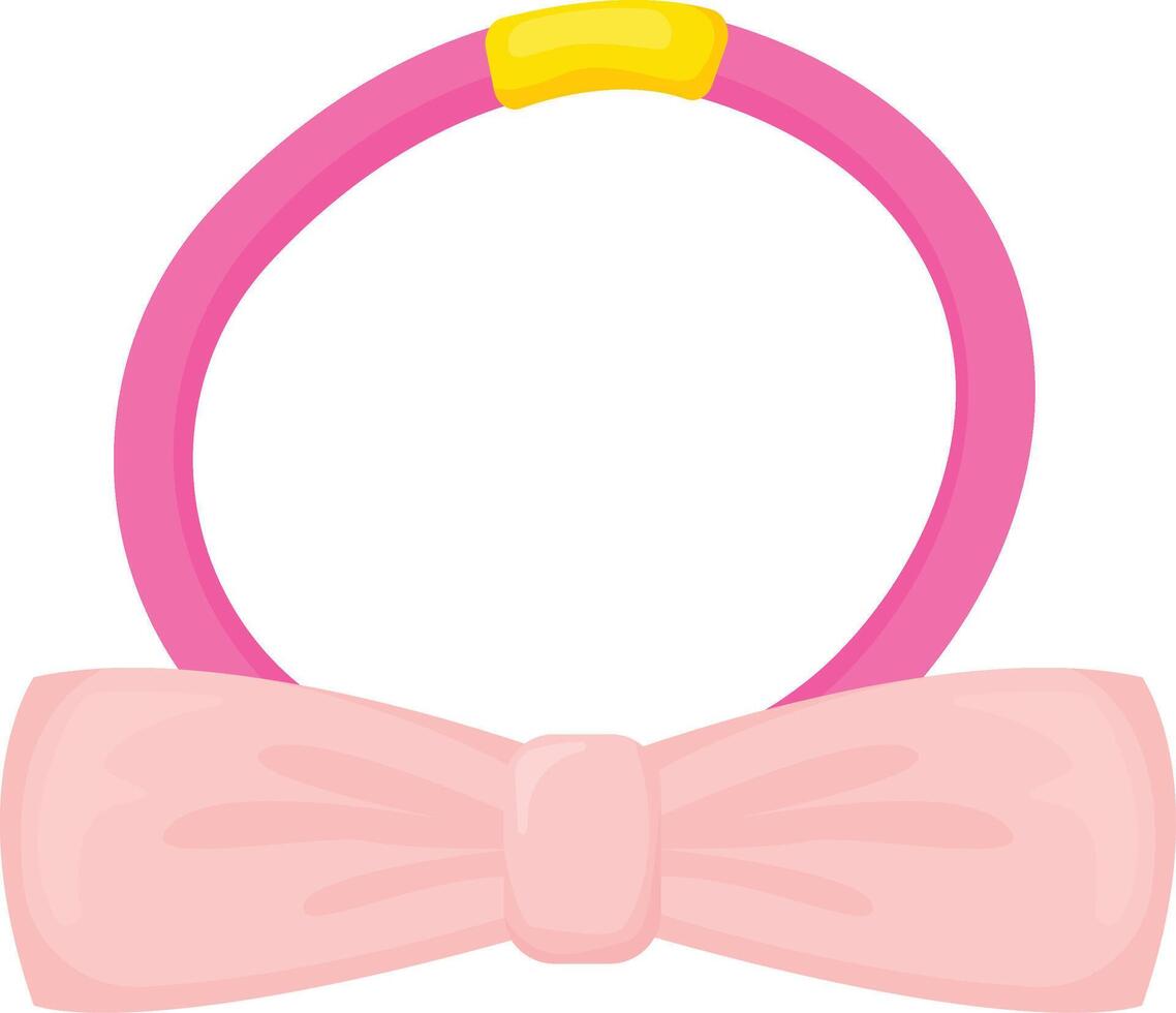 Pink Elastic Hair Tie with Pink Bow vector