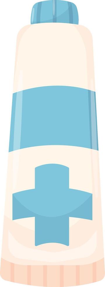 Medical Ointment with Cross Bottle vector
