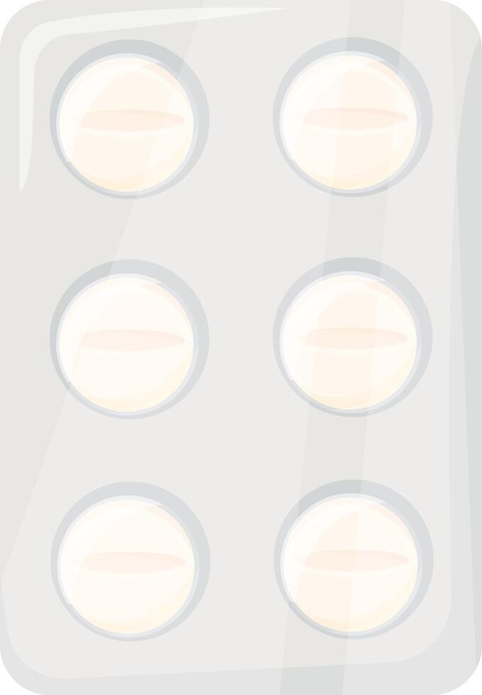 Silver Pack of Medicine Tablets vector