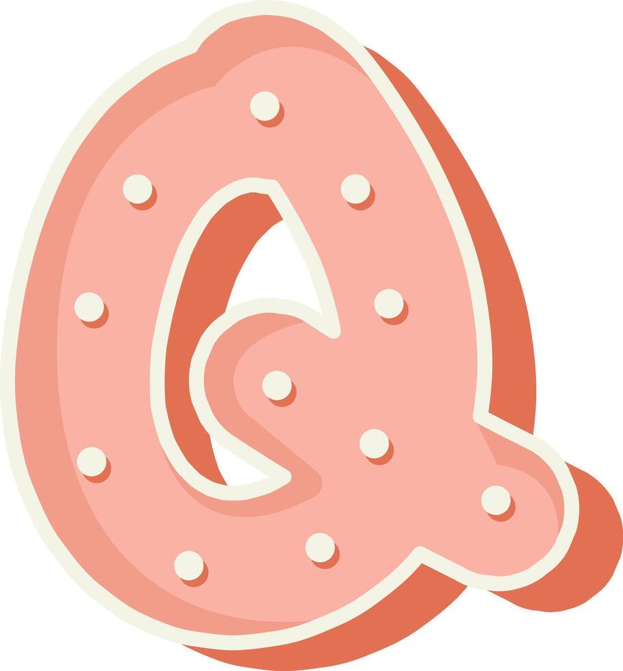 Polka Dot Font Letter Q vector