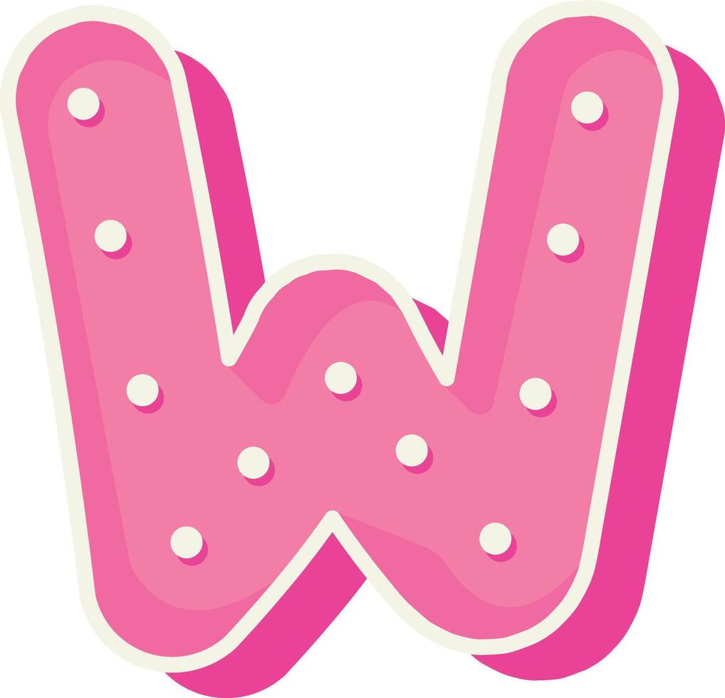 Polka Dot Font Letter W vector