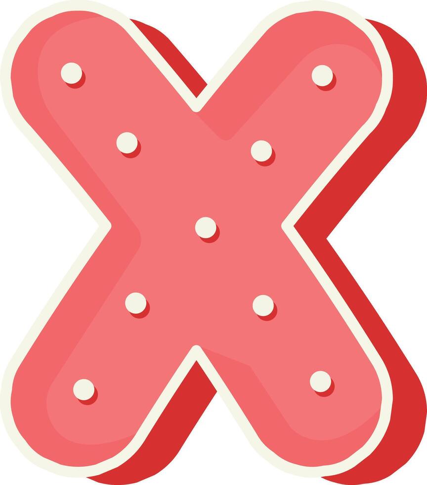Polka Dot Font Letter X vector