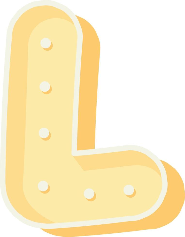 Polka Dot Font Letter L vector