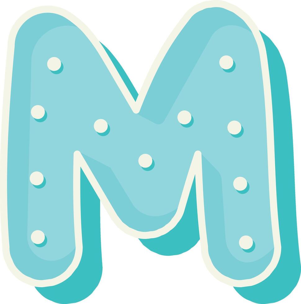 Polka Dot Font Letter M vector