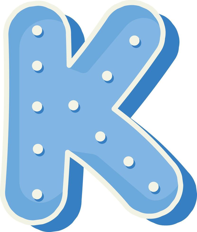 Polka Dot Font Letter K vector