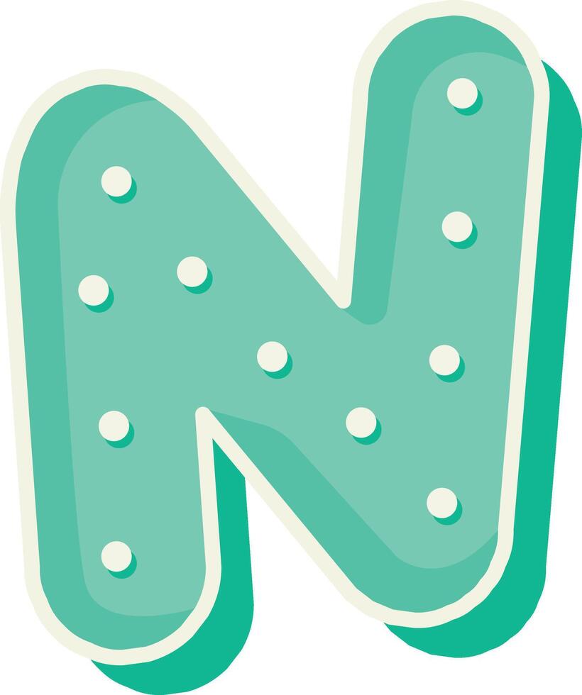 Polka Dot Font Letter N vector