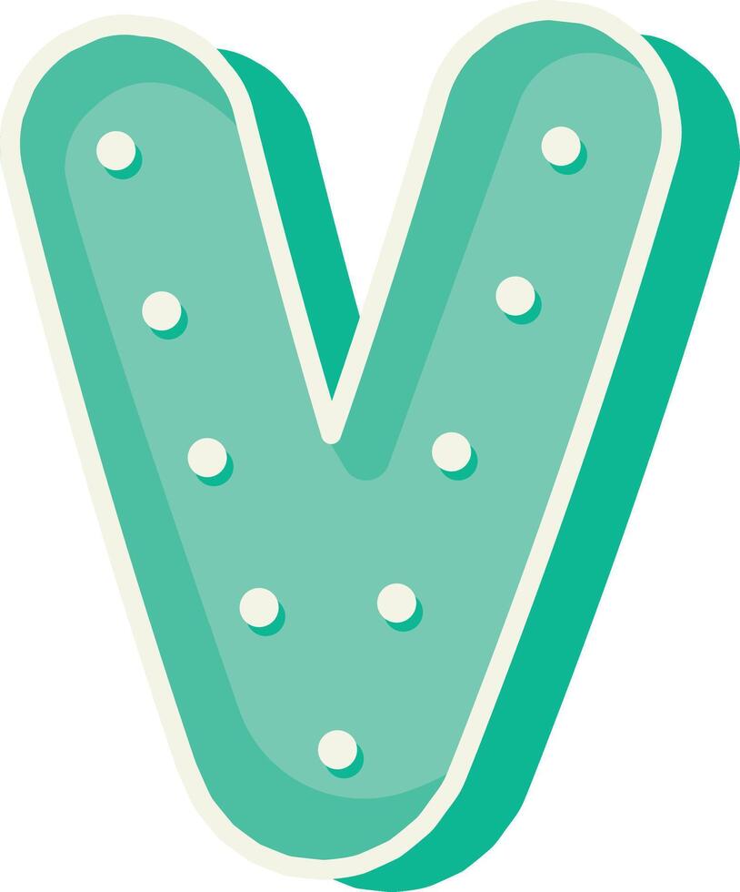 Polka Dot Font Letter V vector